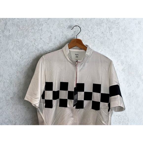 Rapha Check Classic Jersey L NWT Rare RPM150 Merino Wool Black White Cycling - Picture 4 of 10